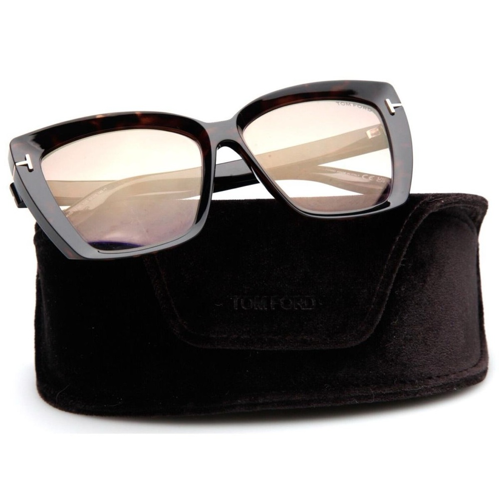 Tom Ford Black and Brown Oversized Sunglasses